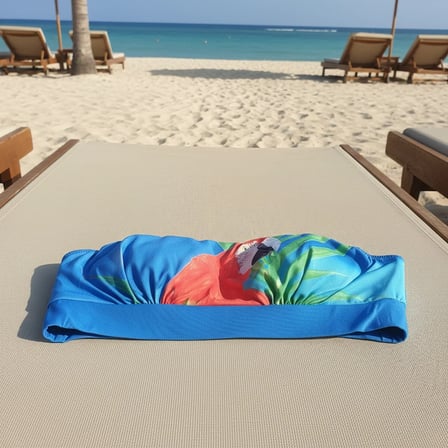 Kadın Plaj Giyim Mavi Renk Baskılı Straplez Bikini Üst BB2723