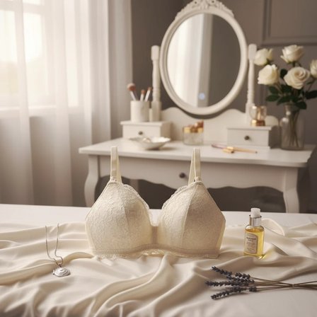 Kadın Dantelli Ekru Renk Emzirme Sütyeni  BB2736