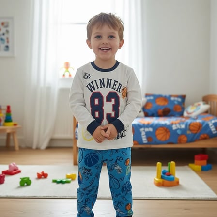 Çocuk Winner Baskılı Beyaz Renk 2'li Takım CB1057