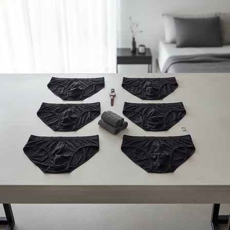 Erkek 6'Lı Paket Siyah Renk Slip Bb2783