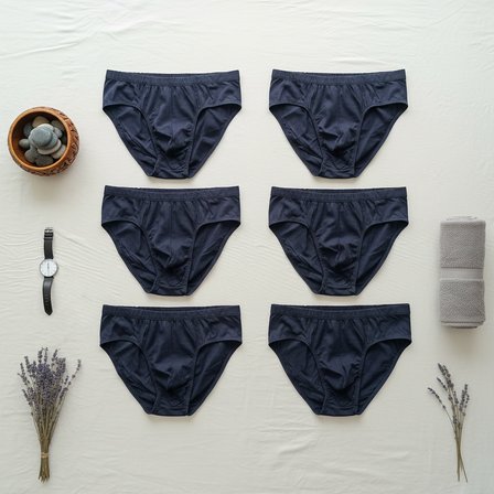 Erkek 6'Lı Paket Lacivert Renk Slip Bb2785
