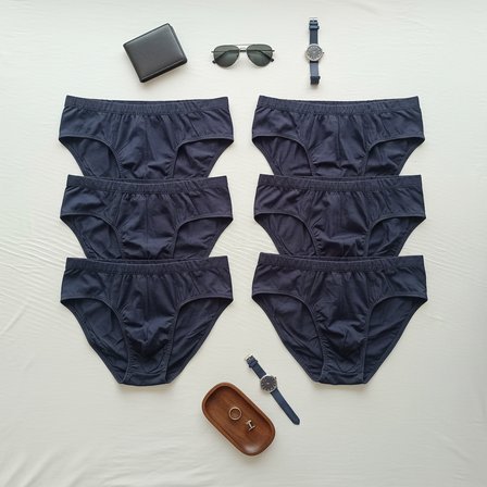 Erkek 6'Lı Paket Lacivert Renk Slip Bb2785