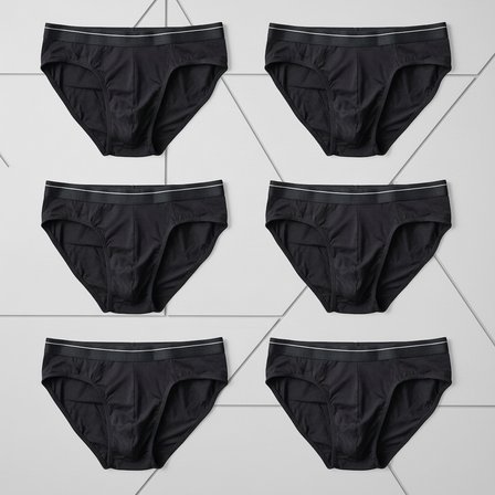 Erkek 6'Lı Paket Siyah Renk Slip Bb2786