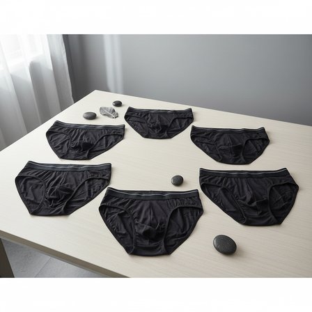 Erkek 6'Lı Paket Siyah Renk Slip Bb2786