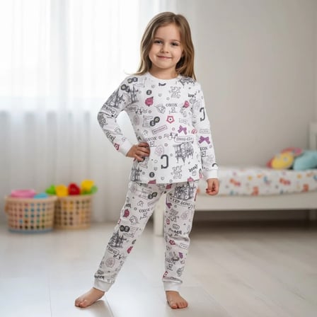 Erkek Çocuk Animals Figür Baskılı Uzun Kollu 2'li Takım CB1074
