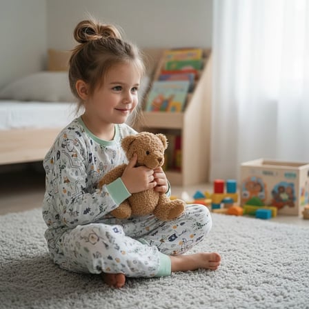 Erkek Çocuk Pamuklu Fil Zürafa Ayı Hayvan Karakter Baskılı Uzun Kollu 2'li Takım CB1083