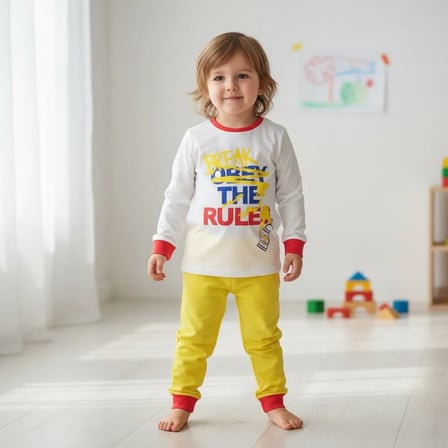 Erkek Çocuk Pamuklu Break Obey The Rules Baskılı Uzun Kollu 2'li Takım CB1094