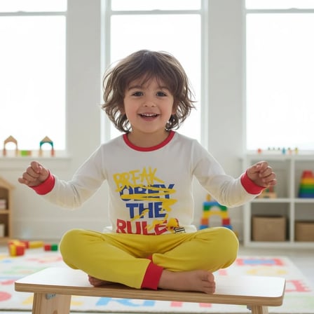 Erkek Çocuk Pamuklu Break Obey The Rules Baskılı Uzun Kollu 2'li Takım CB1094