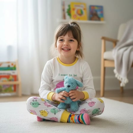 Erkek Çocuk Pamuklu I Want To Be Dancer Baskılı Uzun Kollu 2'li Takım CB1101
