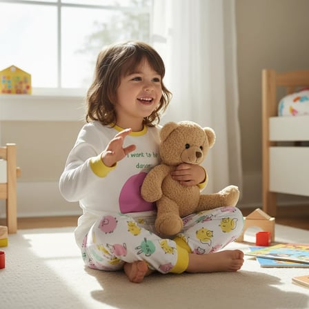Erkek Çocuk Pamuklu I Want To Be Dancer Baskılı Uzun Kollu 2'li Takım CB1101