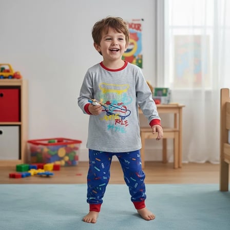 Erkek Çocuk Pamuklu Kate Rule Style Baskılı Uzun Kollu 2'li Takım CB1102