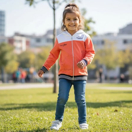 Erkek Çocuk 2 İplik Fermuarlı Kapşonlu Kolej Ceket CB1107