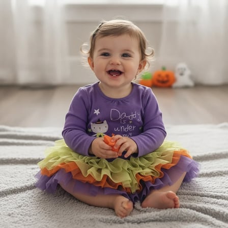 Kız Bebek Pamuklu Kumaş Tütülü Mor Renk Elbise CB1114