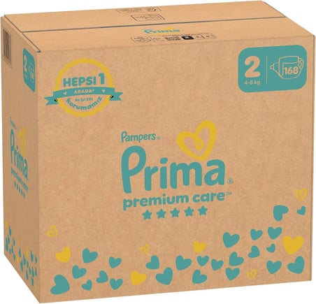 Prima Bebek Bezi Premium Care 2 Numara 168 Adet Aylık Fırsat Paketi