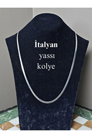 İtalyan Yassı Kolye 3+1 Kolye + Minimalist Kolye Halka Kolye Paslanmaz Çelik Aksesuar Gümüş Renk