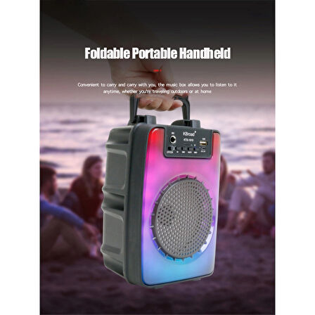 Bluetooth Hoparlör Kablosuz Hoparlör Sd Kart Aux Usb Girişli Hoparlör Ses Bombası Speaker Haporlör RGB Işıklı Taşınabilir Bluetooth Hoparlör – Güçlü Ses, Renkli Işık