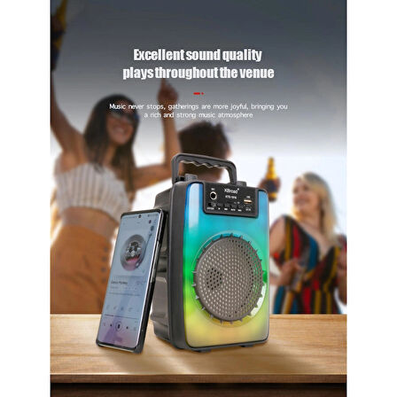 Bluetooth Hoparlör Kablosuz Hoparlör Sd Kart Aux Usb Girişli Hoparlör Ses Bombası Speaker Haporlör RGB Işıklı Taşınabilir Bluetooth Hoparlör – Güçlü Ses, Renkli Işık