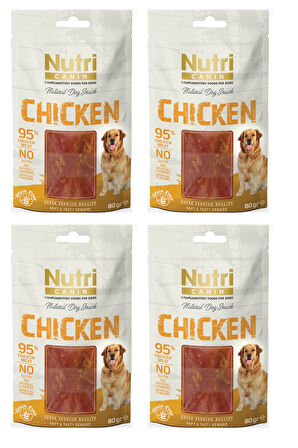 Nutri Canin Tavuklu Fileto Tahılsız Köpek Ödülü 80 Gr. X 4 Adet