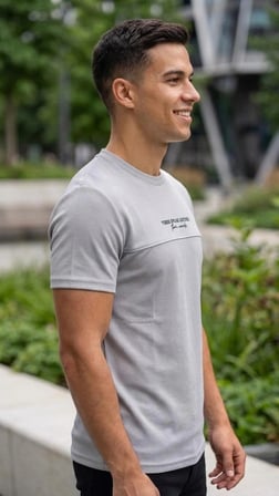 yazı baskılı bisiklet yaka 2 iplik %100 pamuk basic t-shirt