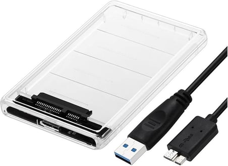 Lunatic 6642 2.5" USB 3.0 Harici SSD Harddisk Şeffaf Taşınabilir HDD Sata Kutusu USB 3.0 İLE 5 Gbps a Kadar Veri Aktarımı USB 2.0 or 1.1DESTEKLİ Tak-Çalıştır Led Işıklı 4TB (4000GB) Destekli