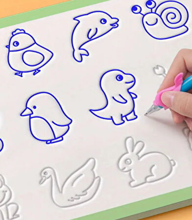 Sihirli Yazı Kalem + Kalem İçi Yedeği 10 Adet + 1 Adet Kalem Tutacağı - Sihirli Defter Kitap Setinde Kullanılan Kalem seti