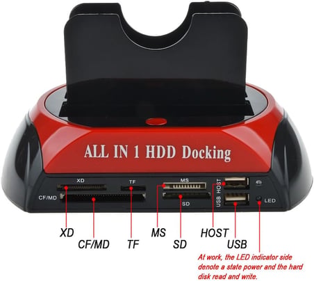 PrimeX PX-385 Harici Usb 2.0 2.5- 3.5 IDE+SATA Hdd + Kart Okuyucu Docking