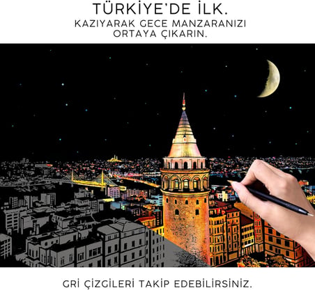 Kazıma Sanatı - GALATA KULESİ SETİ 2 Kalem Dahil