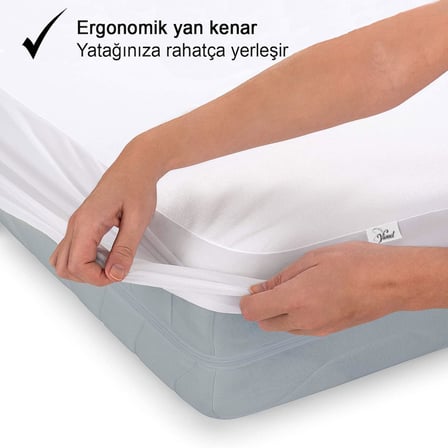 %100 Pamuklu Kapitone Sıvı Geçirmez Yatak Koruyucu Alez Fitted Full Kenar 160x200 cm
