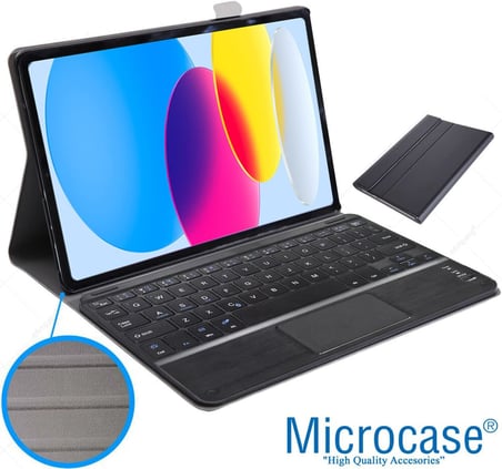 iPad 10.9 2022 (10.Nesil) Bluetooth Touchpad Klavyeli Kılıf-BKK5