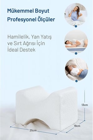 Visco Ortopedik Diz Arası Yastığı – Visco Bacak Destek Minderi | Uyku İçin Ergonomik Yan Yatma Yastığı | Ortopedik Bacak Arası Yastık