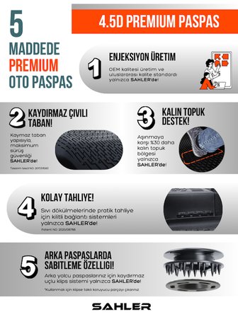 Sahler Peugeot 2008 2019+ Uyumlu 4.5D Premium Havuzlu Paspas Ve Liner Marka 3D Alt Bagaj Havuzu