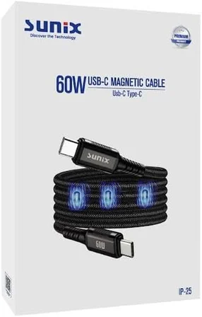 60W Mıknatıslı Usb-C Data ve Şarj Kablosu IP-25