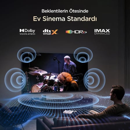TCL 50 inç Akıllı TV 50Q6C 4K QD-Mini LED Renkli Quantum Crystal HDR10+ Oyun Google TV, 144Hz Doğal Yenileme Hızı, Dolby Atmos, DTS Virtual:X, Yapay Zekâ Modu,Game Master