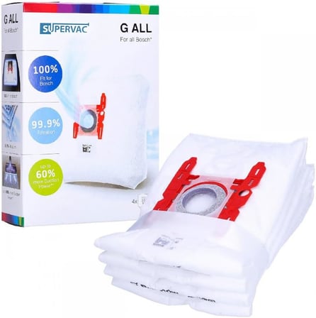 SUPERVAC GAll Serisi Süpürge Toz Torbası 4lü Paket Bosch Siemens Profilo ile Uyumlu