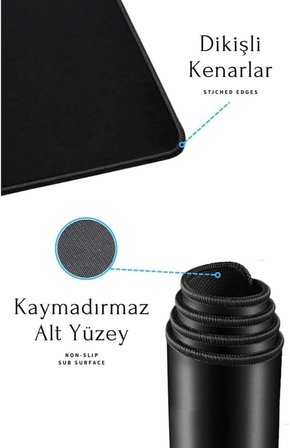 Oyuncu Gamer Mouse Pad,Fare altlığı Kenar Dikişli masa pedi,Kaymaz Taban,Ofis Tipi 35X28 Cm Medium