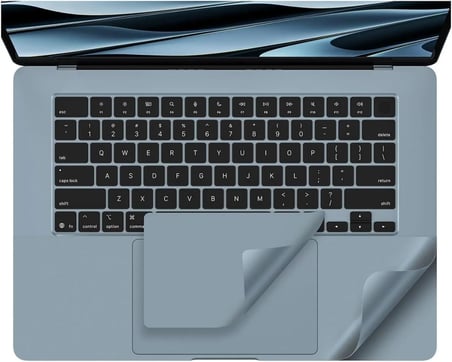 MacBook Air 13.6 inç A2681 A3113 A3240 A3449 Uyumlu Palm Koruyucu + Trackpad Koruyucu Set, M2 M3 M4 M5 Gök Mavisi