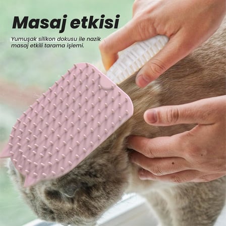 Silikon Tüy Toplayıcı Tarak, Kedi Tarağı, Kedi Fırçası, Evcil Hayvan Bakım Tarağı, Tüy Temizleme Fırçası, Evcil Hayvan Tüyü Toplayıcı, (pembe)