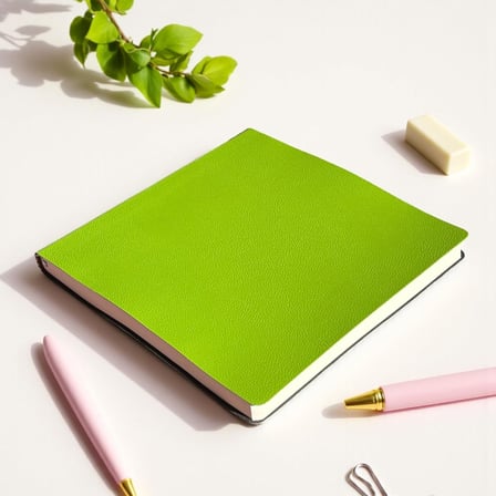 Defter, Çizgisiz Not Defteri – PU Deri Not Defteri – 16,5x16,5 cm, 96 Yaprak (192 Sayfa), 90 gr Ivory Kağıt, Esnek Kapak, Ofis ve Kırtasiye (Fıstık Yeşili)