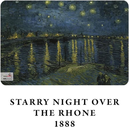 Night Series - A5, Van Gogh 4'lü Defter Seti I, Çizgisiz, Toplam 256 Sayfa, Her biri 64 Sayfa, Tel Dikiş, Esnek Kapak, Oval Kenar, Tuval Doku, 60 gram, Sarı Krem Renk