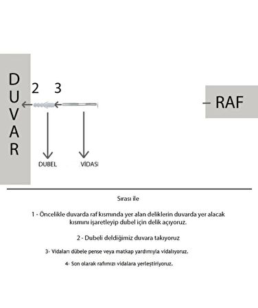 50 Cm Üçlü Safir Meşe Mdf Uçan Duvar Rafı Gizli Bağlantı Kitaplık