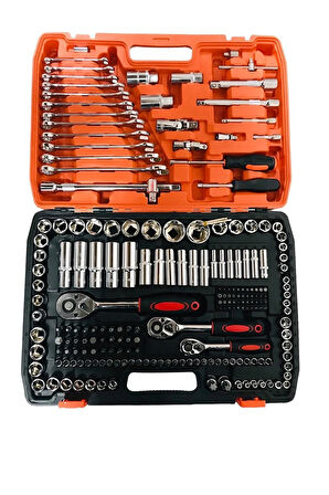 Moonshop 216 Parça Lokma Anahtar Takımı CR-V 1/4 Cırcırlı Parlak Choromo Venedium Oto Tamirci Seti..