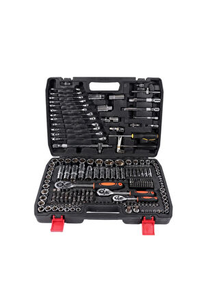 Moonshop 216 Parça Lokma Anahtar Takımı CR-V 1/4 Cırcırlı Parlak Choromo Venedium Oto Tamirci Seti..