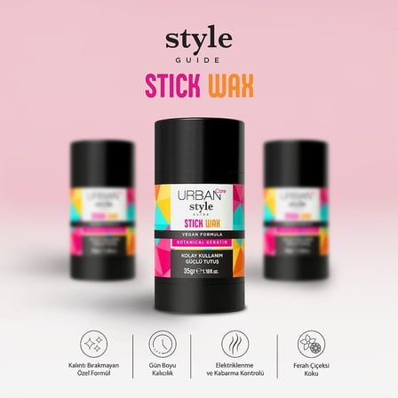 Style Guide Güçlü Tutuş Sağlayan Saç Sabitleyici Stick Wax 35 Gram