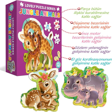 Daire Oyuncakları Güzel Bulmaca Orman Hayvanları