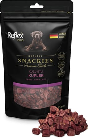Reflex Snackies Kuzu Küp Kurutulmuş Et Köpek Ödülü 80gr