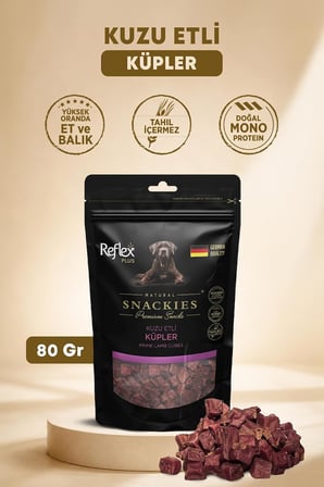 Reflex Snackies Kuzu Küp Kurutulmuş Et Köpek Ödülü 80gr
