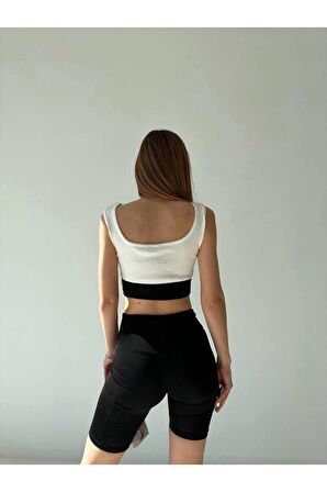 LASTİK DETAYLI CROP TOP ATLET