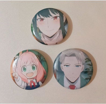 Spy X Family Anime Buton Rozet 3 Adet 37Mm