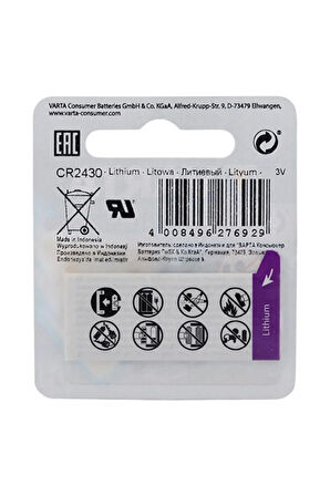 6430 Professional Lithium Cr2430 Pil 1'li