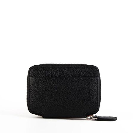 Hakiki Deri Fermuarlı Unisex Mini Cüzdan, El Yapımı, Hediye